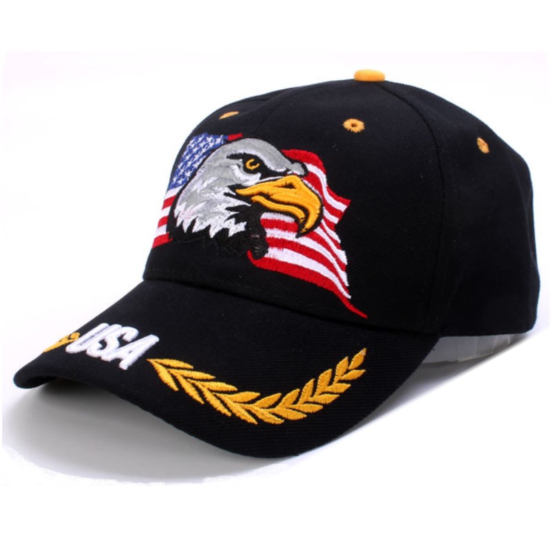 Men's Color Blocked Embroidered Eagle Sunscreen Baseball Cap-Unitsen