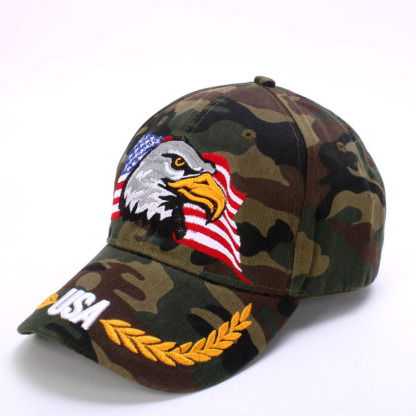 Men's Color Blocked Embroidered Eagle Sunscreen Baseball Cap-Unitsen