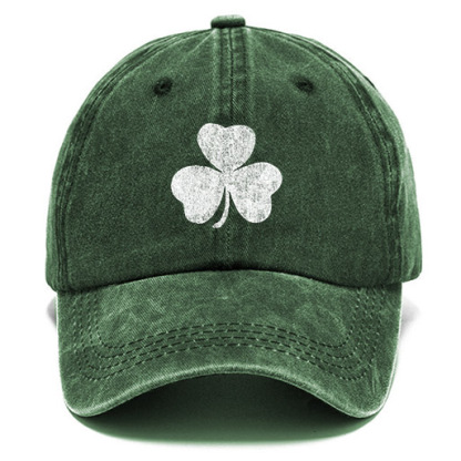 St. Patrick's Day Lucky You Shamrock Washed Cotton Sun Hat Vintage Outdoor Casual Cap-Unitsen