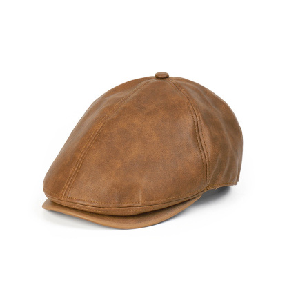 Retro PU Leather British Style Forward Hat-Unitsen