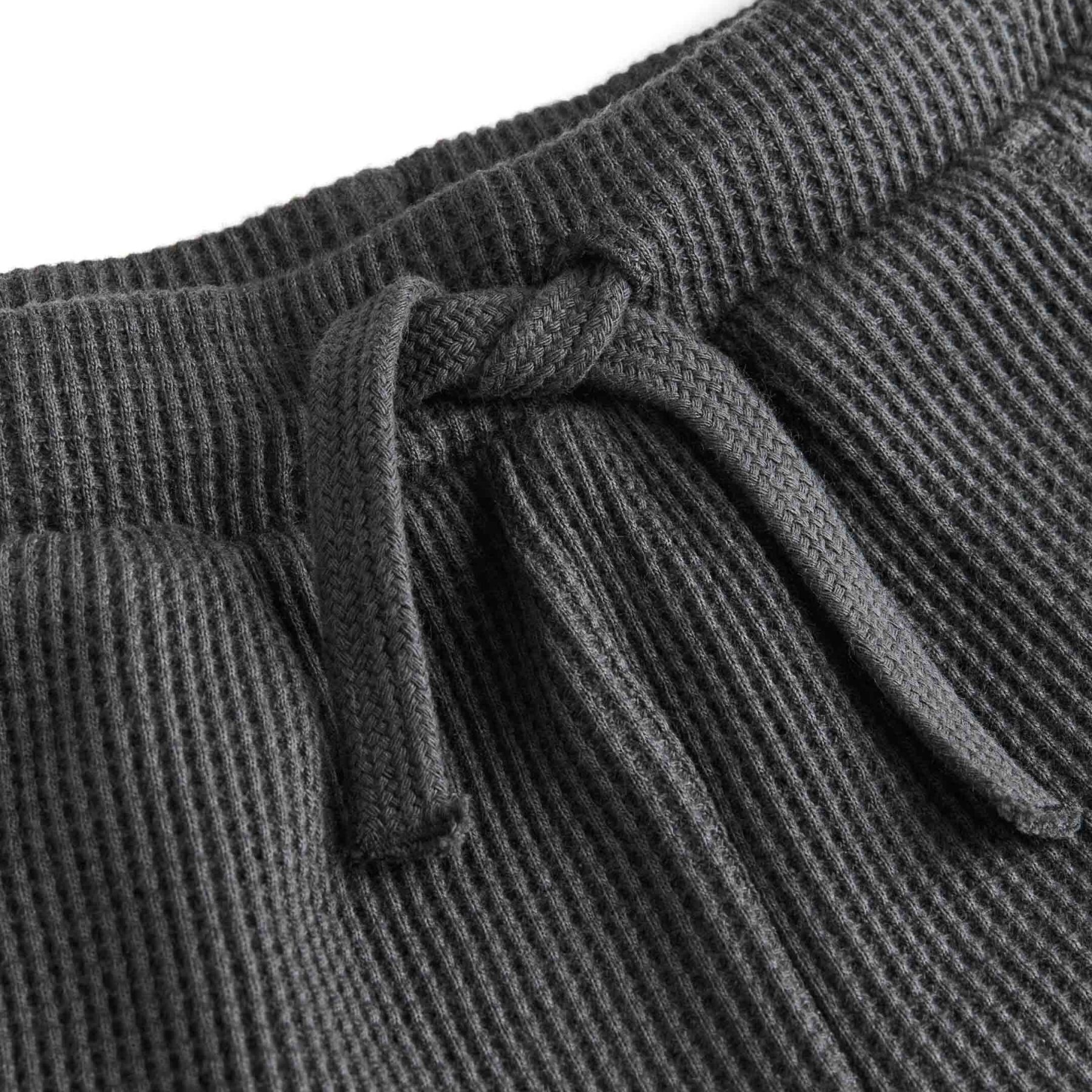 Men's Vintage Waffle Knit Surf Pocket Elastic Drawstring Shorts-Unitsen