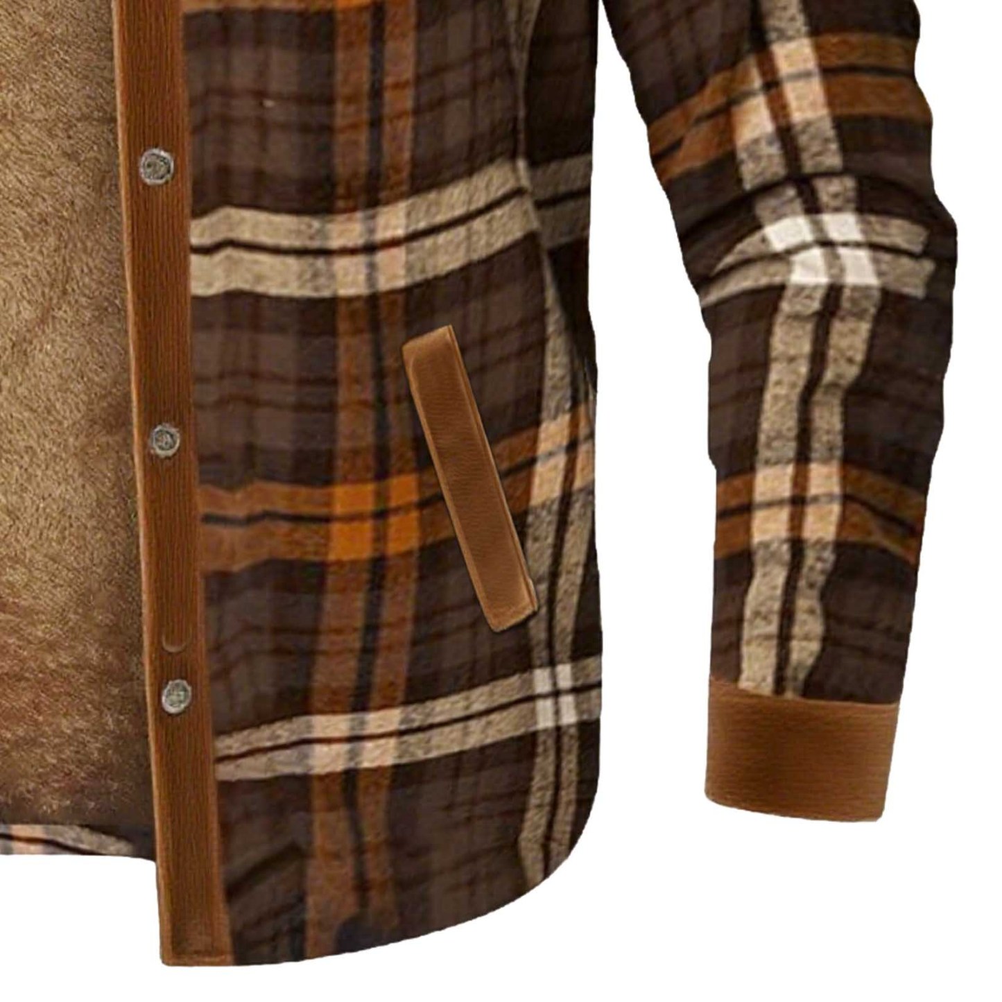 Men's Vintage Western Cowboy Plaid And Fleece Jacket-Unitsen