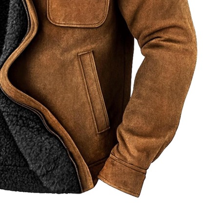 Carhartt Men's Vintage Western Cowboy Suede Fleece Warm Jacket-Unitsen