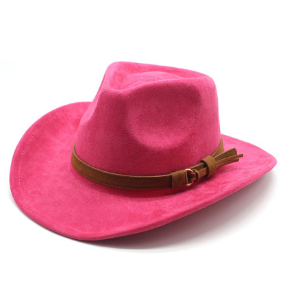 Unisex Western Cowboy Outdoor Wool Suede Hat-Unitsen