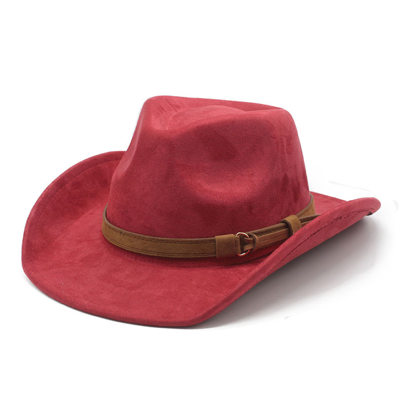 Unisex Western Cowboy Outdoor Wool Suede Hat-Unitsen