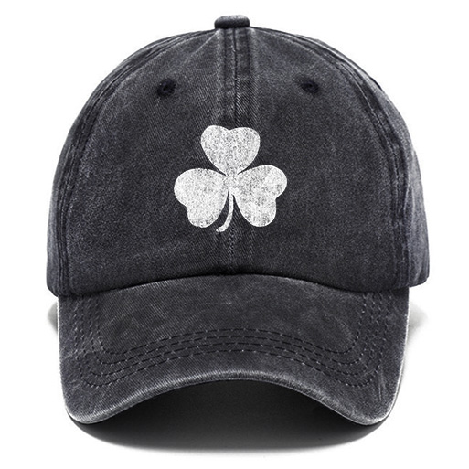 St. Patrick's Day Lucky You Shamrock Washed Cotton Sun Hat Vintage Outdoor Casual Cap-Unitsen