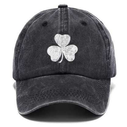 St. Patrick's Day Lucky You Shamrock Washed Cotton Sun Hat Vintage Outdoor Casual Cap-Unitsen
