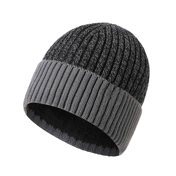 Men's Double Layer Woolen Hat Plus Fleece Warm Knitted Hat-Unitsen