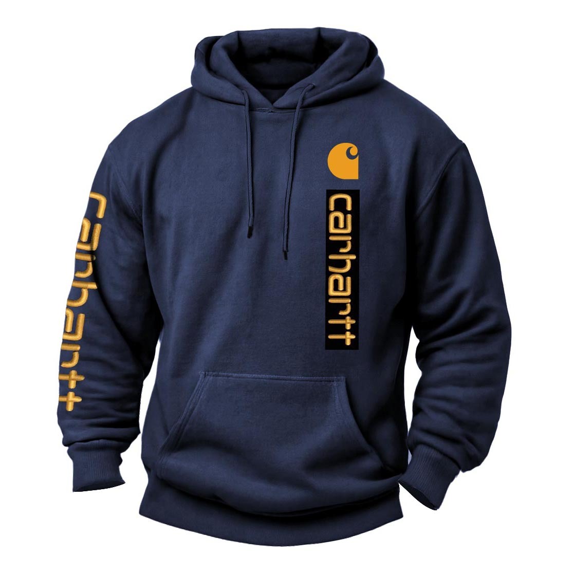 Men's Vintage Letter Print Pocket Long Sleeve Hoodie-Unitsen