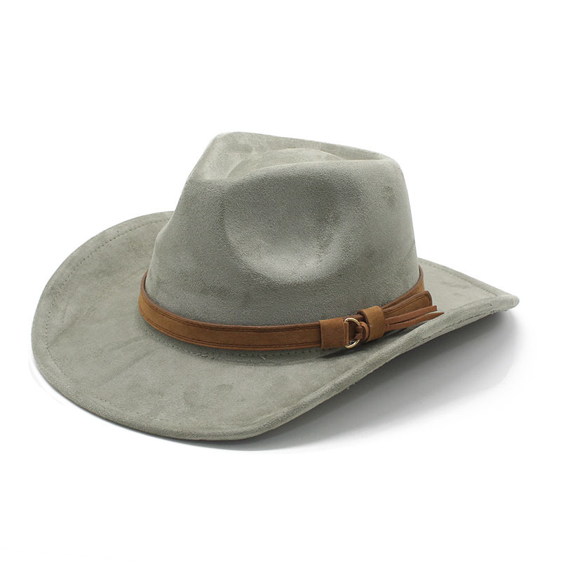 Unisex Western Cowboy Outdoor Wool Suede Hat-Unitsen
