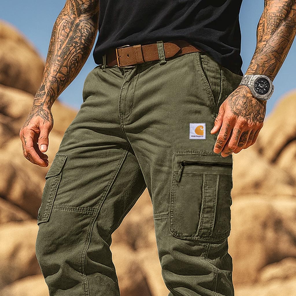 Men's Vintage Outdoor Tactical Workwear Multi-Pocket Cargo Pants-Unitsen