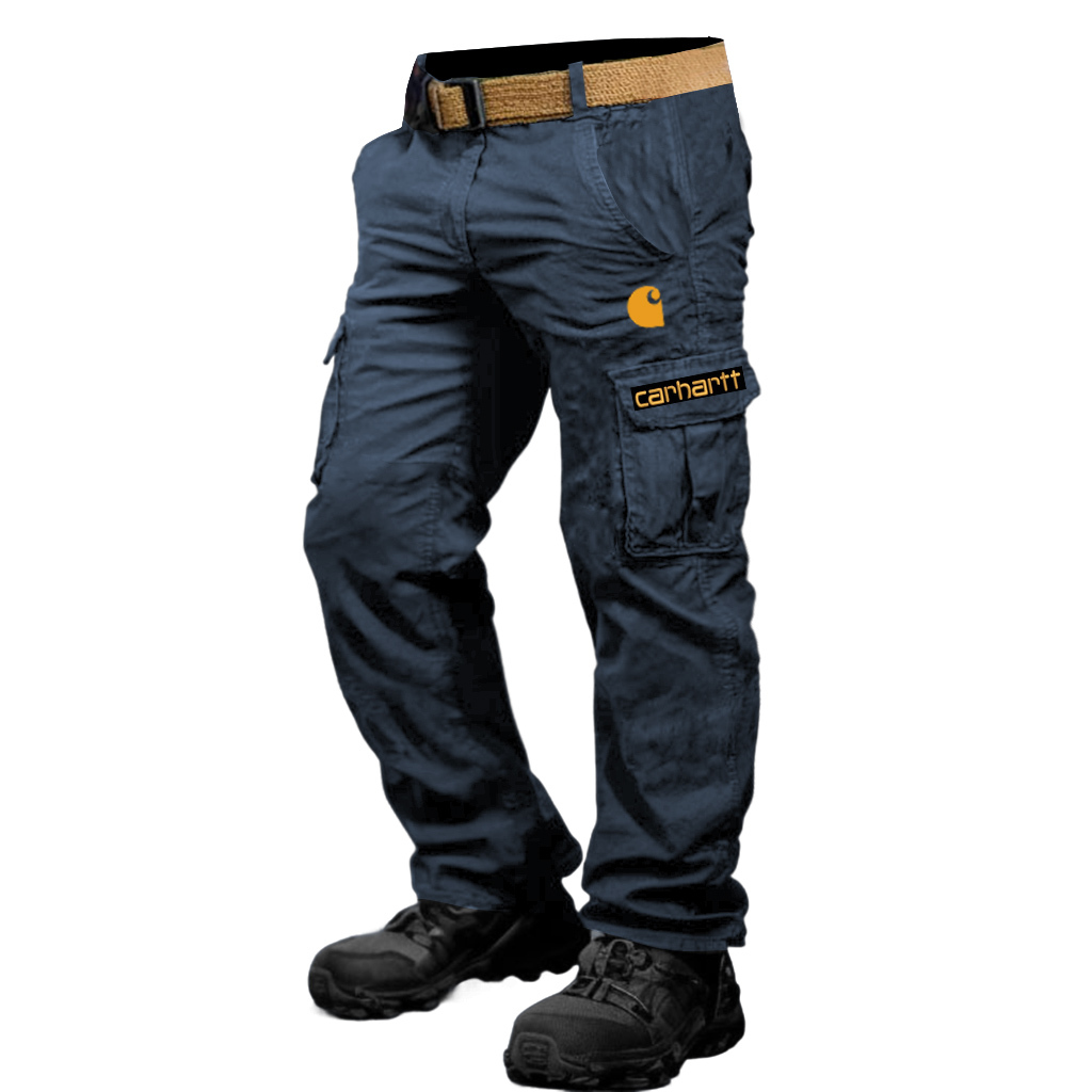 Men's Vintage Outdoor Tactical Multi-Pocket Cargo Pants Trousers-Unitsen