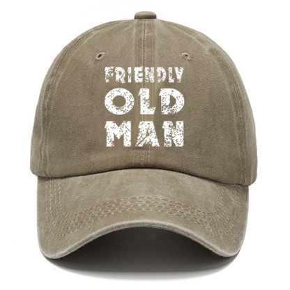 Vintage Old Man Print Sun Hat-Unitsen