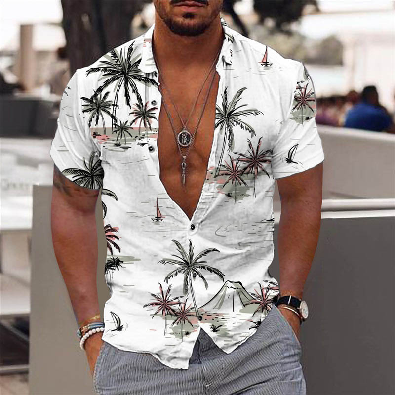 Men's Hawaii Coconut Casual Beach Shirt-Unitsen