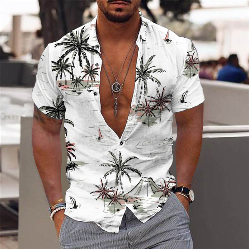 Men's Hawaii Coconut Casual Beach Shirt-Unitsen