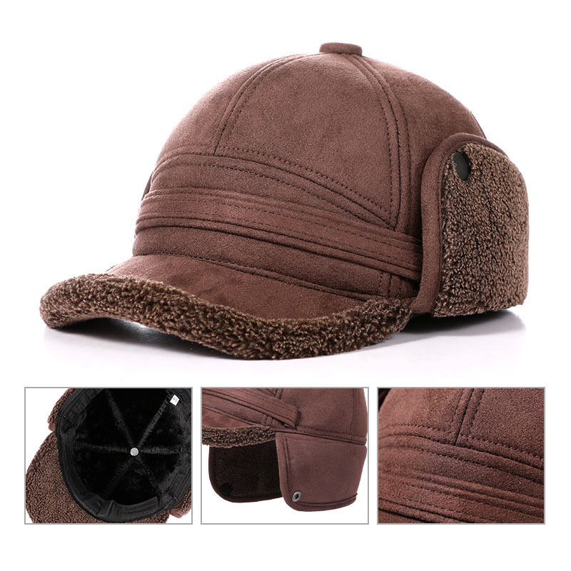 Men's Warm Suede Thickened Warm Ear Protection Cap-Unitsen