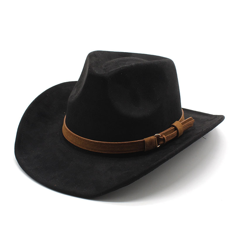 Unisex Western Cowboy Outdoor Wool Suede Hat-Unitsen