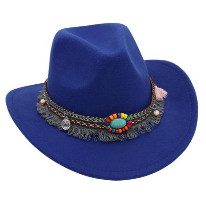 Unisex Western Cowboy Outdoor Felt Hat Sun Hat-Unitsen