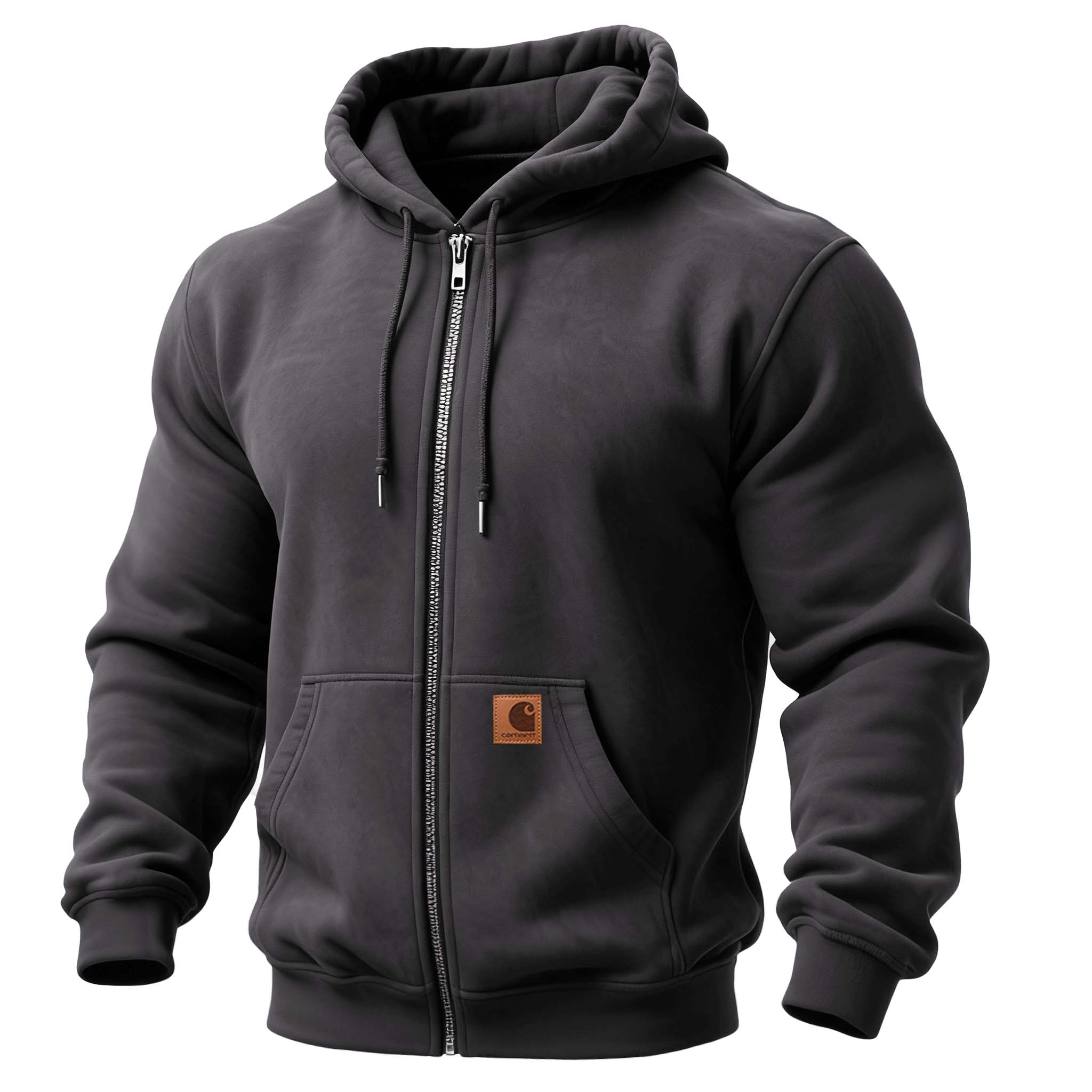 Men's Vintage Pocket Full-Zip Long Sleeve Hoodie-Unitsen