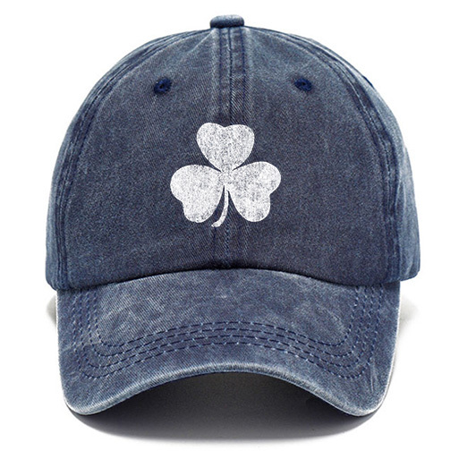 St. Patrick's Day Lucky You Shamrock Washed Cotton Sun Hat Vintage Outdoor Casual Cap-Unitsen