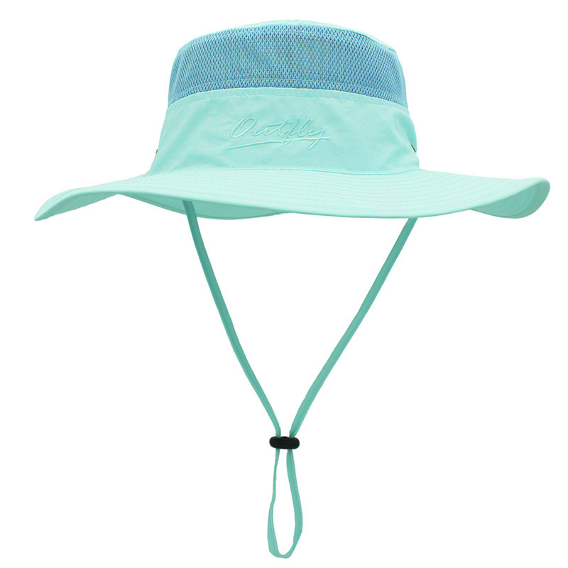 Wide Brim Sun Hat Mesh Bucket Hat Lightweight Bonnie Hat With Adjustable Chin Strap UV Protection Beach Hat-Unitsen
