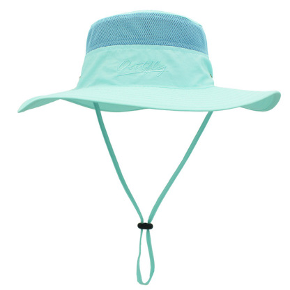 Wide Brim Sun Hat Mesh Bucket Hat Lightweight Bonnie Hat With Adjustable Chin Strap UV Protection Beach Hat-Unitsen