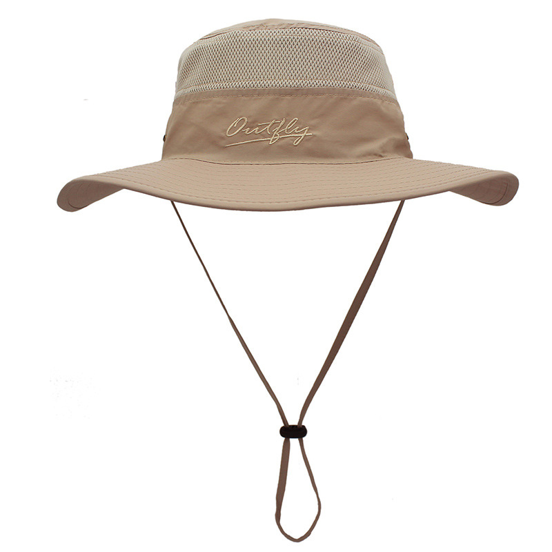 Wide Brim Sun Hat Mesh Bucket Hat Lightweight Bonnie Hat With Adjustable Chin Strap UV Protection Beach Hat-Unitsen