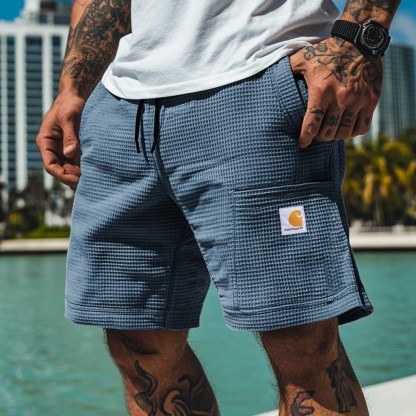 Men's Vintage Waffle Knit Surf Shorts-Unitsen