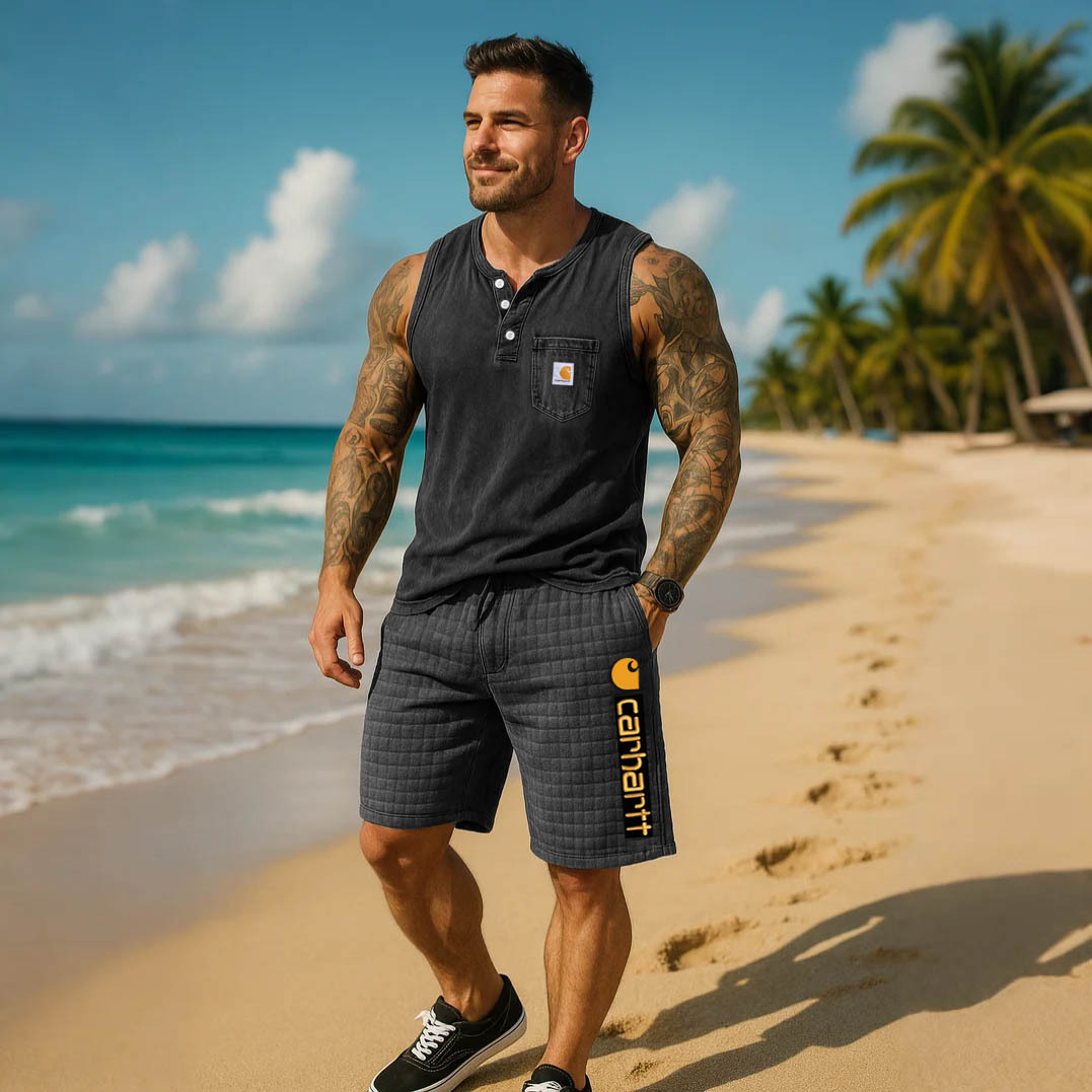 Carhartt Men's Vintage Check Quilted Surfing Walkshort Shorts-Unitsen