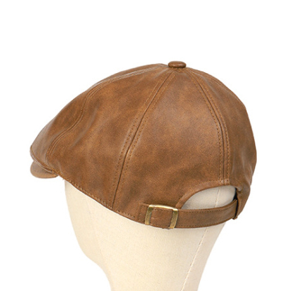 Retro PU Leather British Style Forward Hat-Unitsen