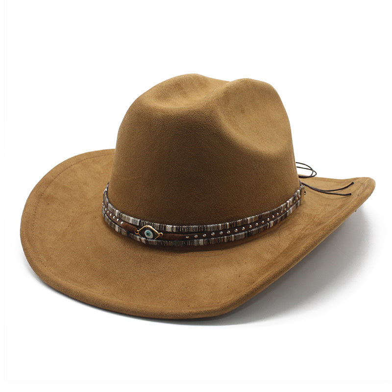 Unisex Vintage Western Cowboy Ethnic Suede Hat-Unitsen