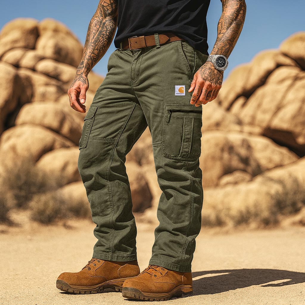 Men's Vintage Outdoor Tactical Workwear Multi-Pocket Cargo Pants-Unitsen