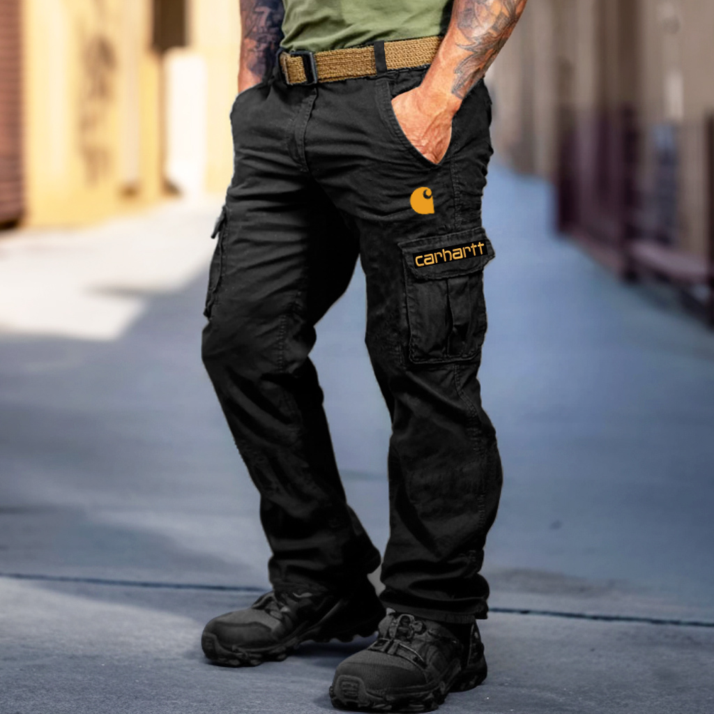 Men's Vintage Outdoor Tactical Multi-Pocket Cargo Pants Trousers-Unitsen