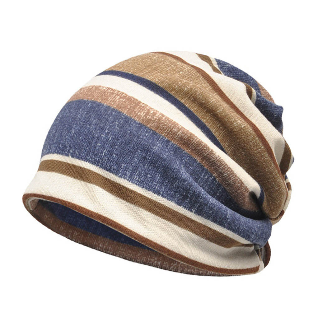 Striped Knitted Windproof Neck Warm Hat-Unitsen