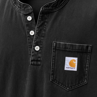 Carhartt Men's Vintage Distressed Pocket Henley Sleeveless Tank Top-Unitsen