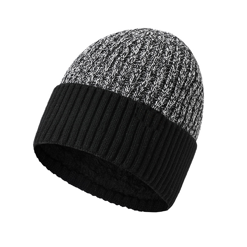 Men's Double Layer Woolen Hat Plus Fleece Warm Knitted Hat-Unitsen