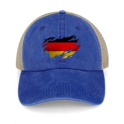 Vintage German Flag Washed Cotton Panel Mesh Sun Hat-Unitsen