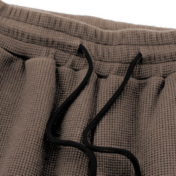 Vans Men's Vintage Waffle Knit Surf Brown Elastic Drawstring Walkshort Shorts-Unitsen