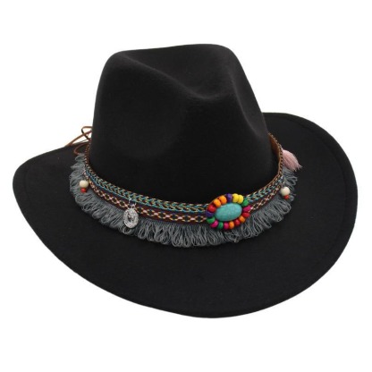 Unisex Western Cowboy Outdoor Felt Hat Sun Hat-Unitsen