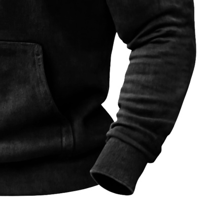 Men's Vintage Western Cowboy Black Quarter-Zip Stand Collar Sweatshirt-Unitsen