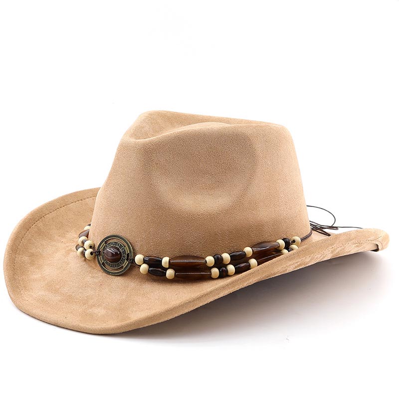 Unisex Western Cowboy Outdoor Suede Felt Hat Sun Protection Hat-Unitsen