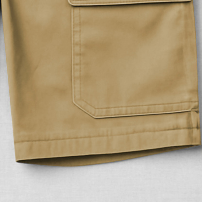 Men's Cargo Shorts Vintage Washed And Distressed Multi-Pocket Casual Surf Khaki Walkshort-Unitsen