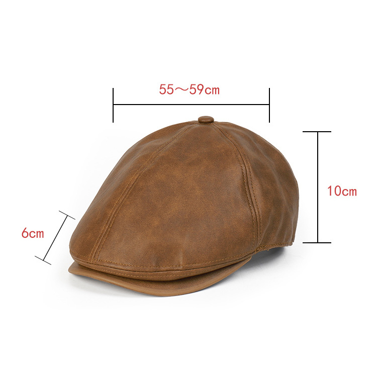 Retro PU Leather British Style Forward Hat-Unitsen