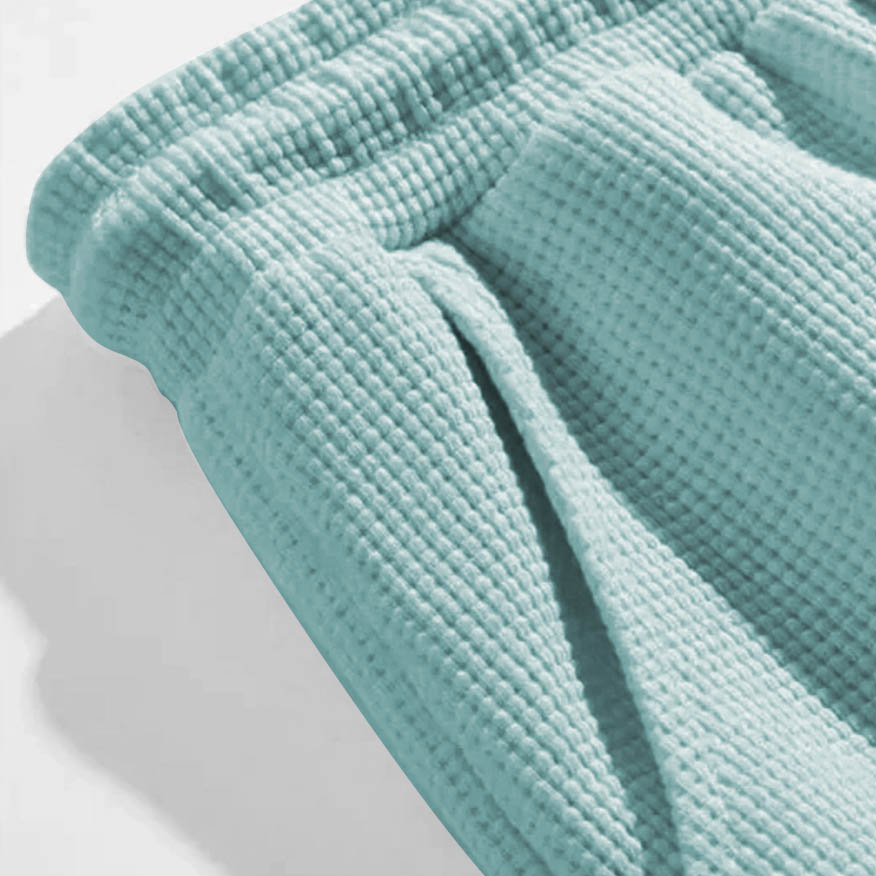 Carhartt Men's Vintage Waffle Knit Surf Light Blue Elastic Drawstring Walkshort Shorts-Unitsen