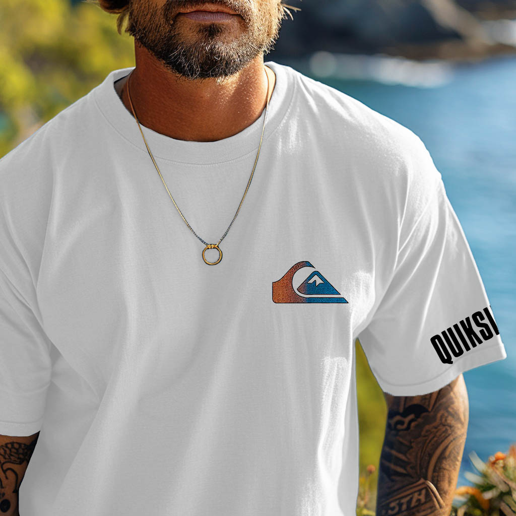 Men's Vintage Surf Print Beach Daily Crew Neck Short Sleeve T-Shirt-Unitsen