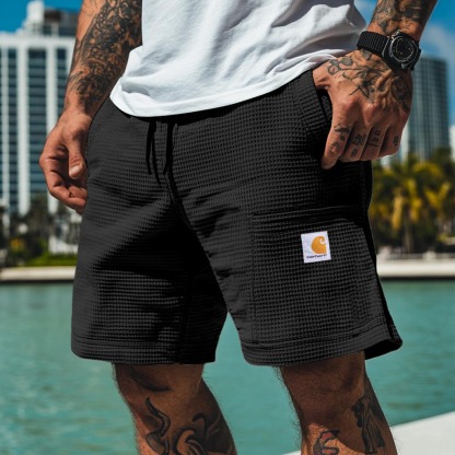 Men's Vintage Waffle Knit Surf Shorts-Unitsen