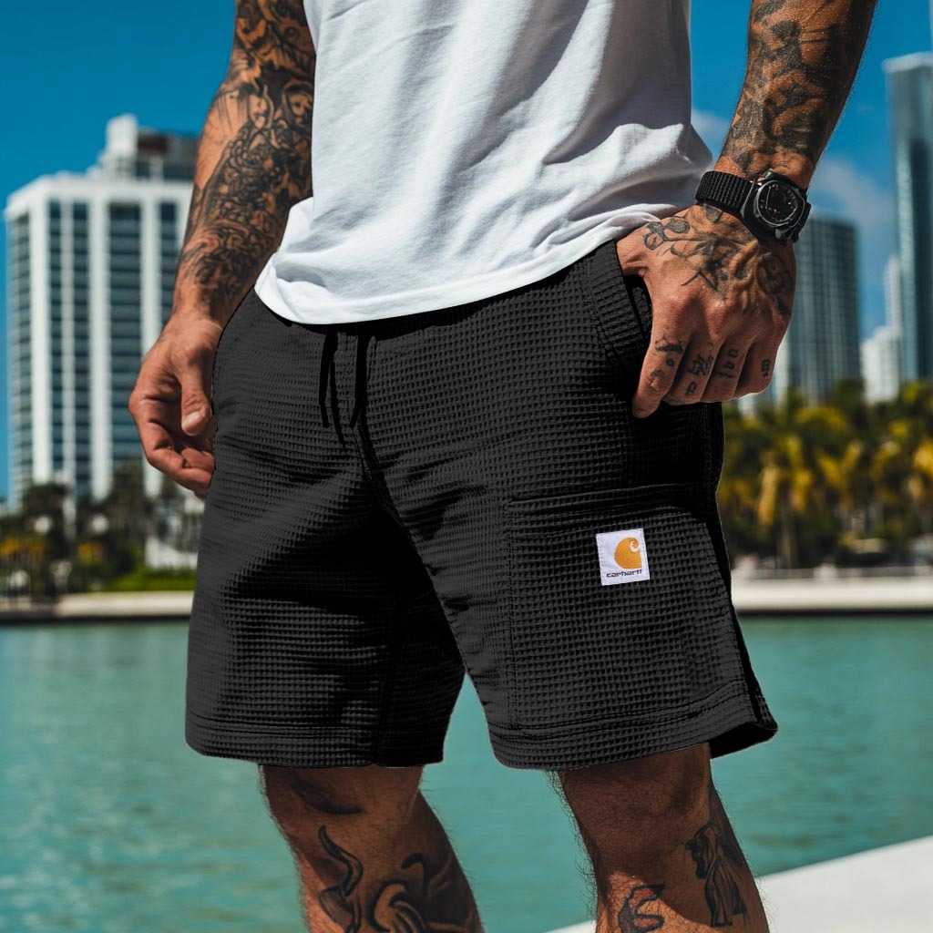 Men's Vintage Waffle Knit Surf Shorts-Unitsen