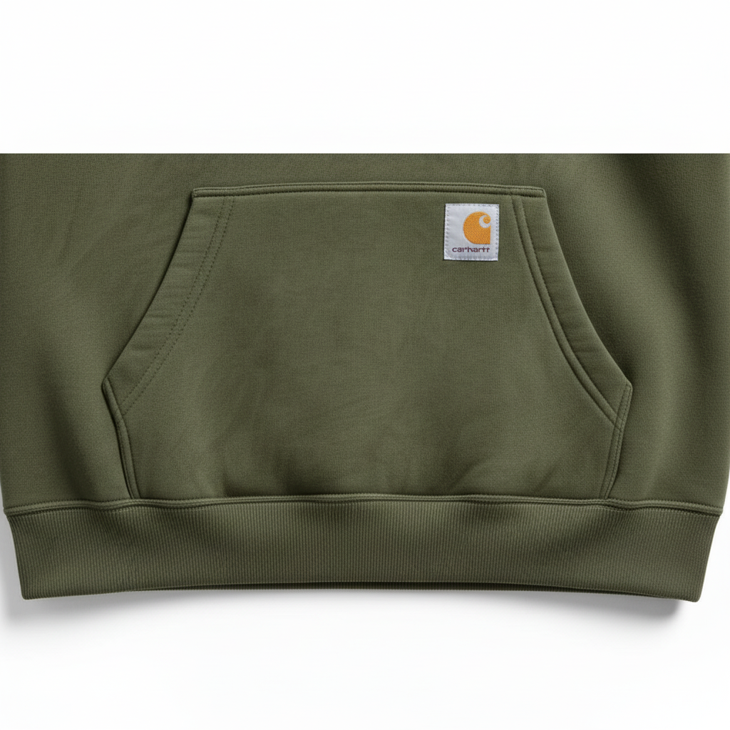 Men's Vintage Army Green Stitching Brown Suede Pocket Hoodie And Sweatpants Jogger Set-Unitsen