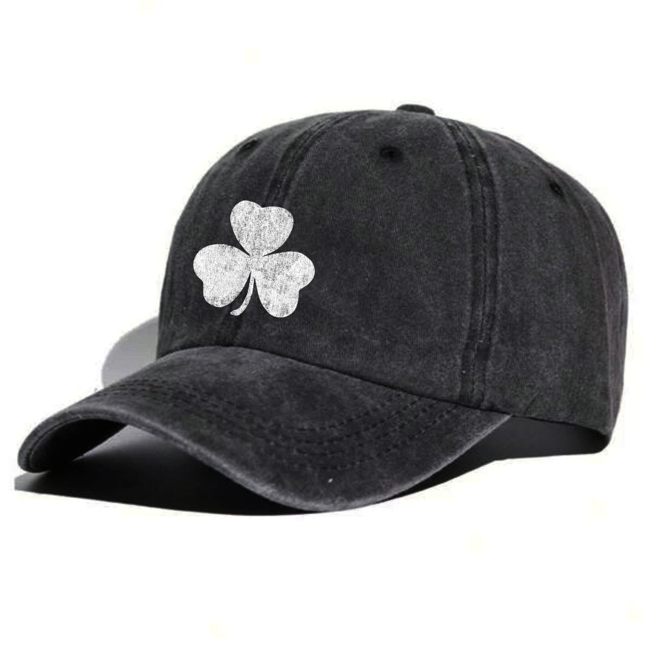 St. Patrick's Day Lucky You Shamrock Washed Cotton Sun Hat Vintage Outdoor Casual Cap-Unitsen