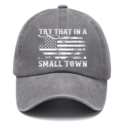 Washed Cotton Sun Hat Vintage Try That In A Small Town Country Music American Flag Outdoor Casual Cap-Unitsen